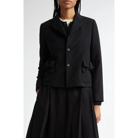 Comme des Garçons Girl Bow Pockets Wool Gabardine Jacket - Size M - NWT - Picture 2 of 10